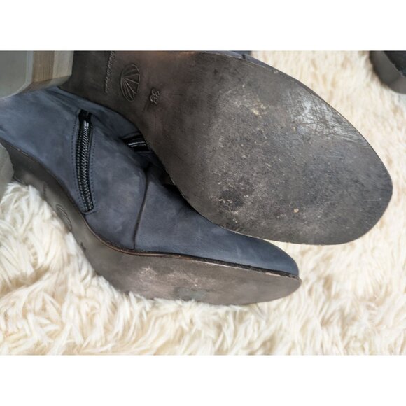 Coclico Lilac Leather Navy Tall Boots Block Heel & Side Zipper Design, Size 38 - Picture 11 of 11